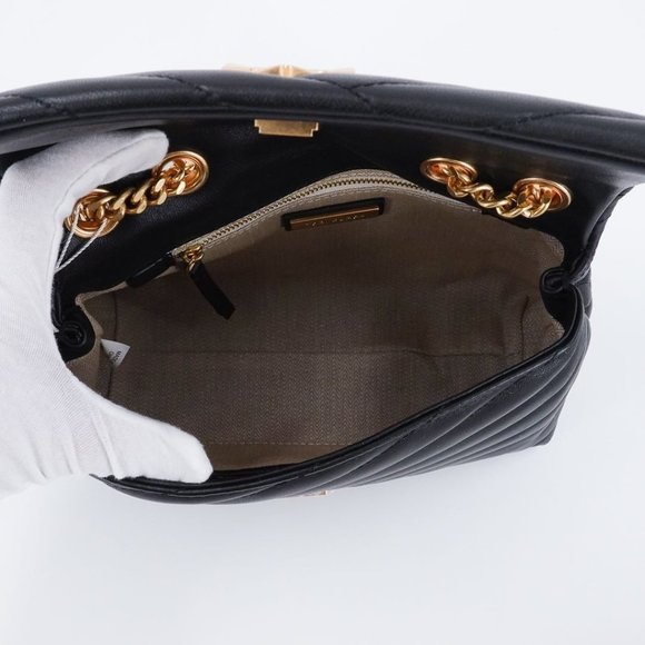 Tory Burch Kira Chevron Convertible Leather Small Crossbody Bag Black - no tags - Picture 6 of 10